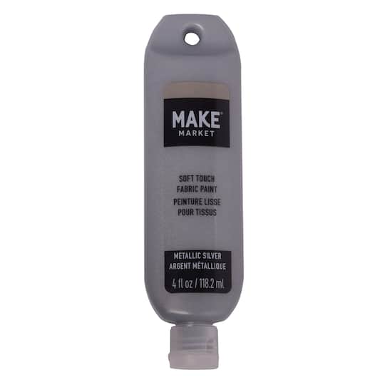 12 Pack: Metallic Silver Soft Touch Fabric Paint by Make Market&#xAE;